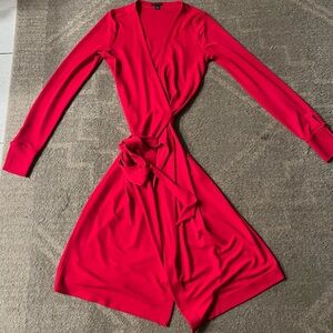 Ann Taylor Red Wrap Dress